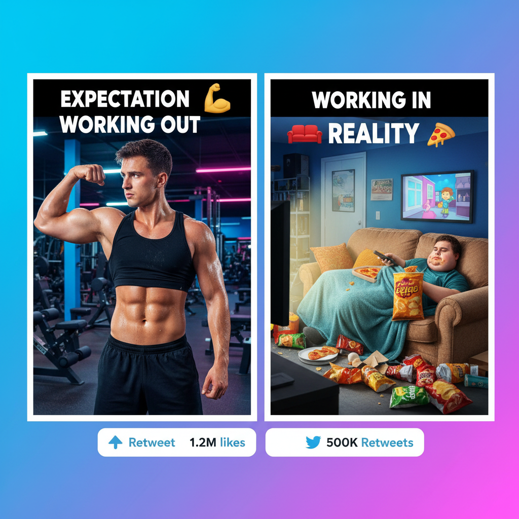 Me on Jan 2nd vs. Me on Jan 3rd with my 'new year, new me' resolution. It was a good run.