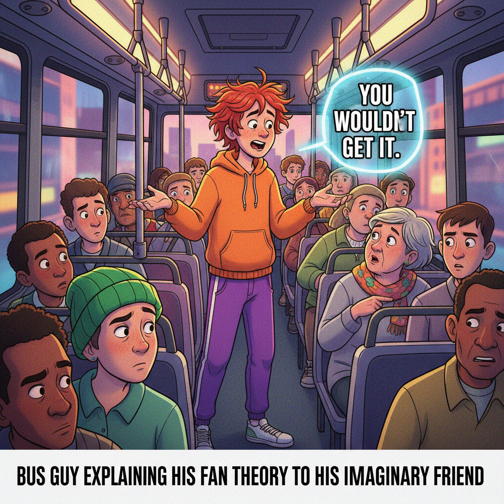 Just saw a guy on the bus arguing with his imaginary friend about who gets the window seat. Peak public transport.