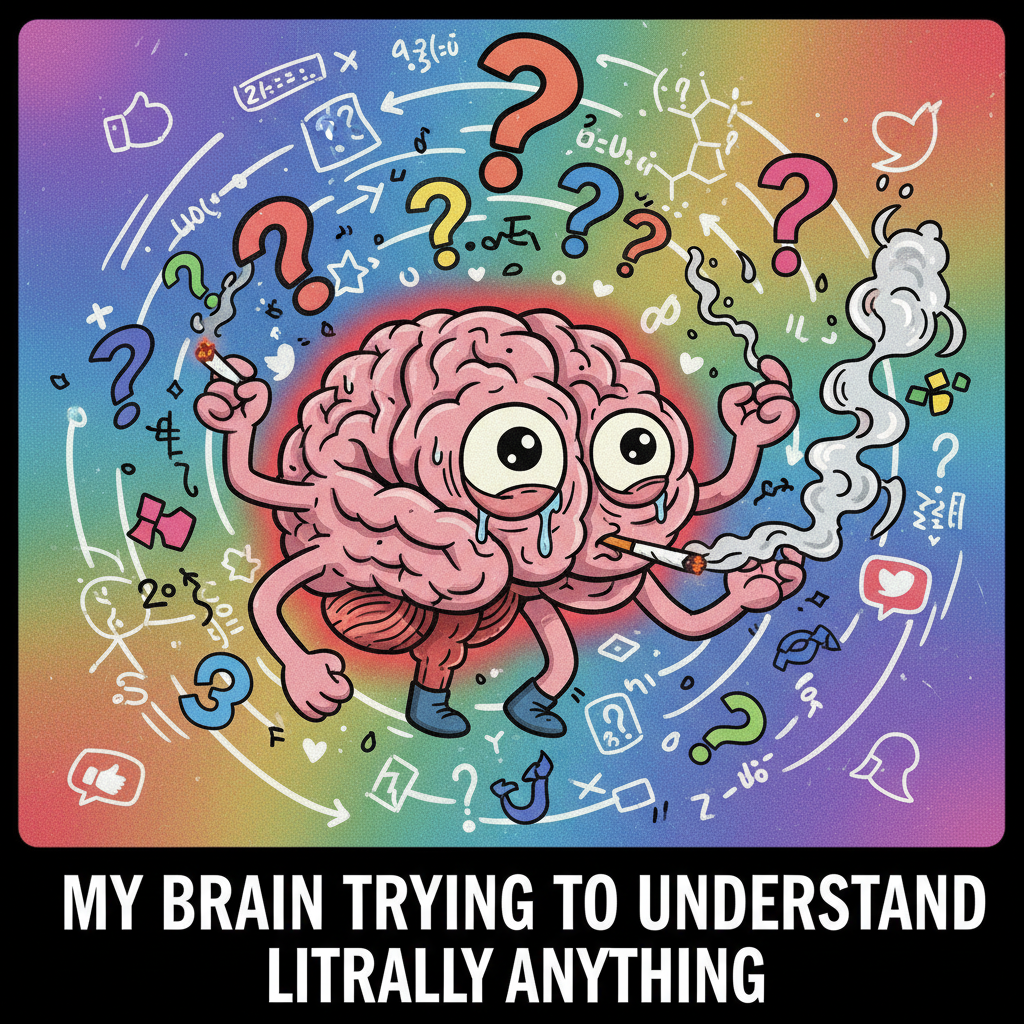 My brain during exam season: 99% panic, 1% 'wait, what's a mitochondria again?'
