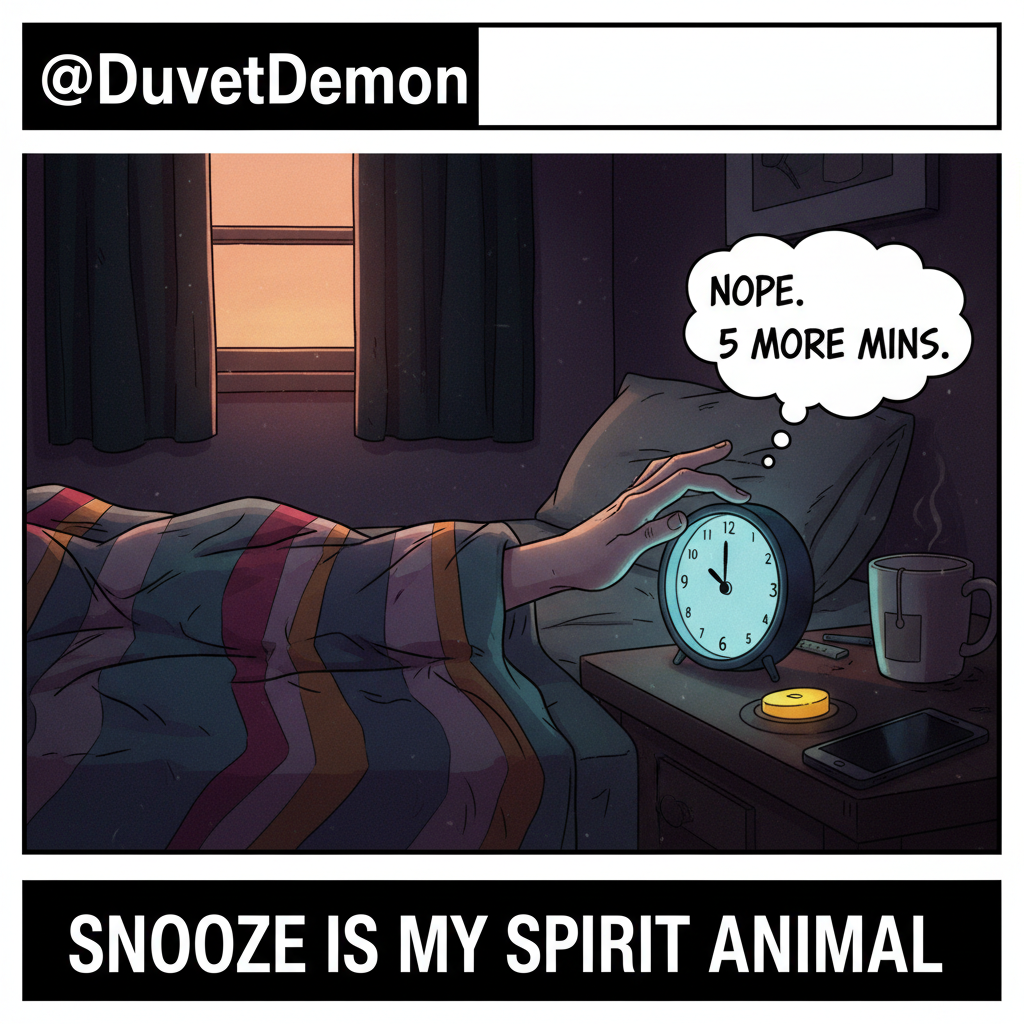 Monday morning mood: My bed is calling, and I must go (back to sleep).