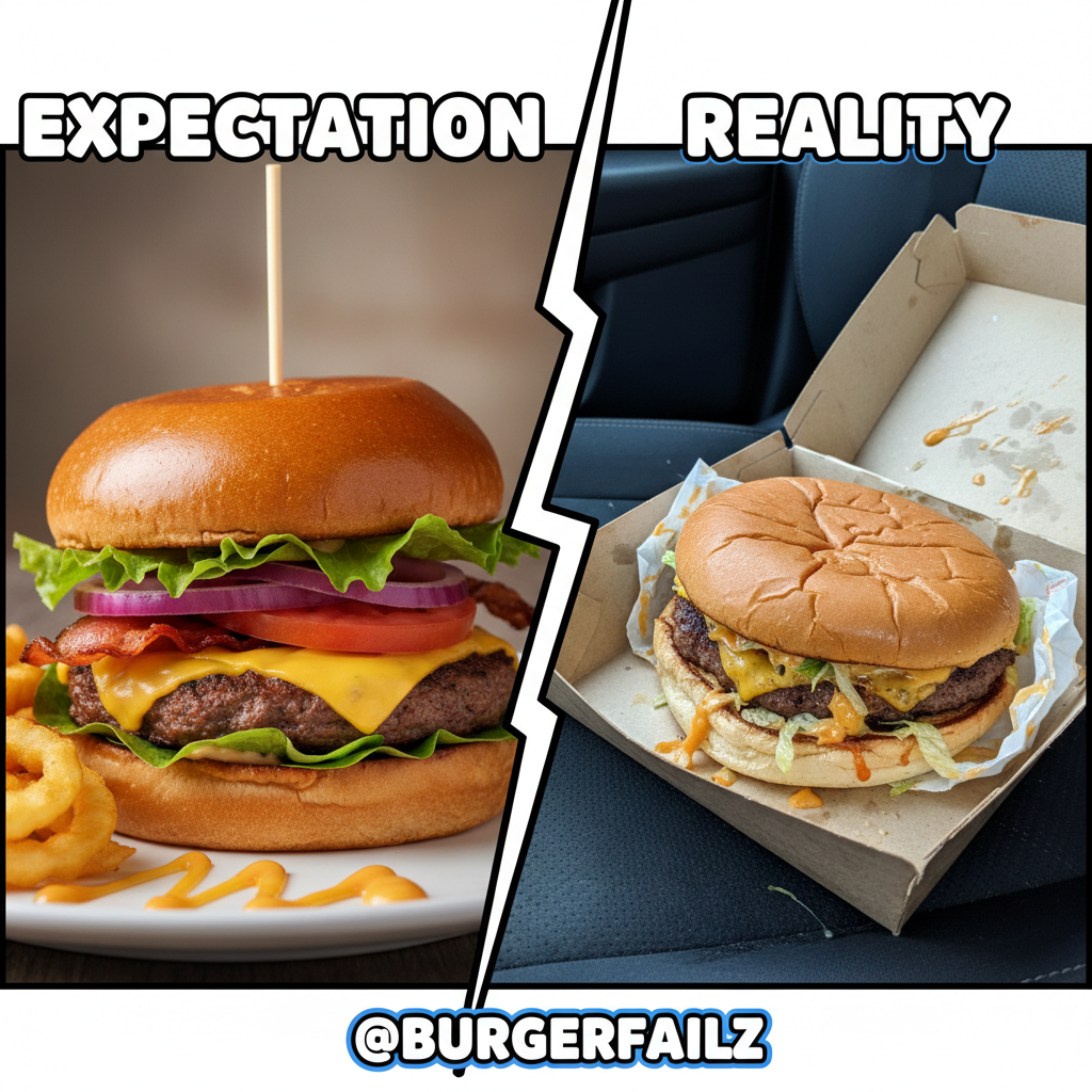 Ordering food delivery vs. what actually arrives. My disappointment is immeasurable.