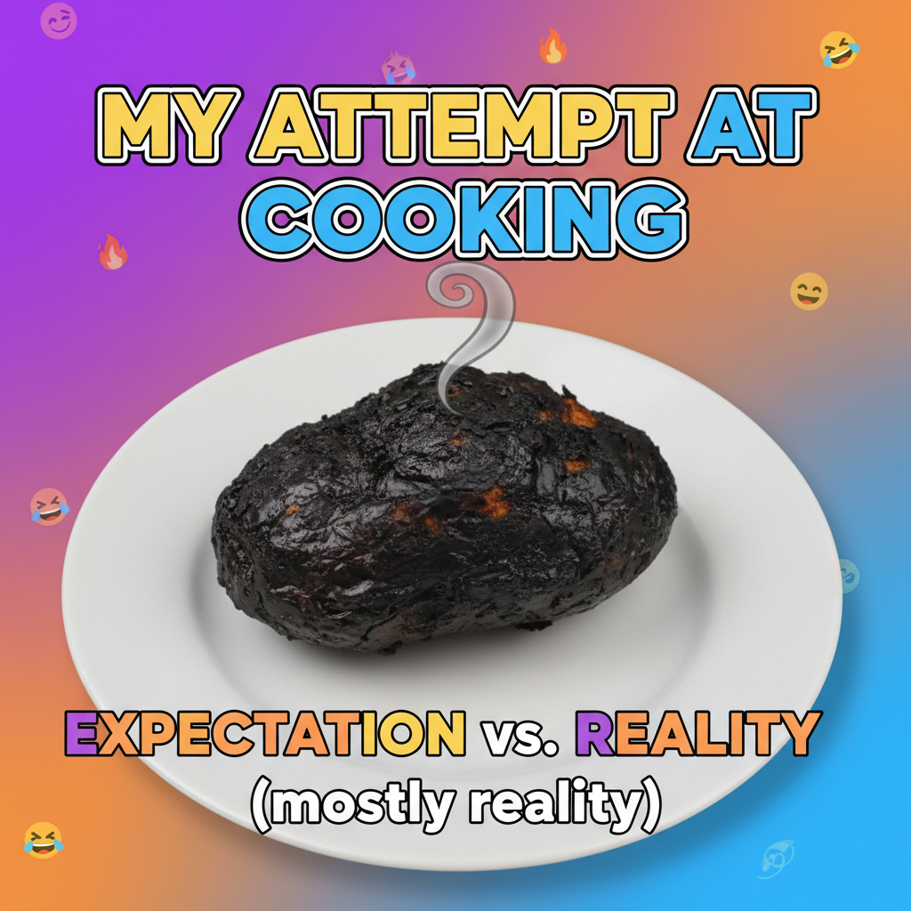 My 'gourmet' meal looked like it lost a fight with a blender. 💀 #CookingFail