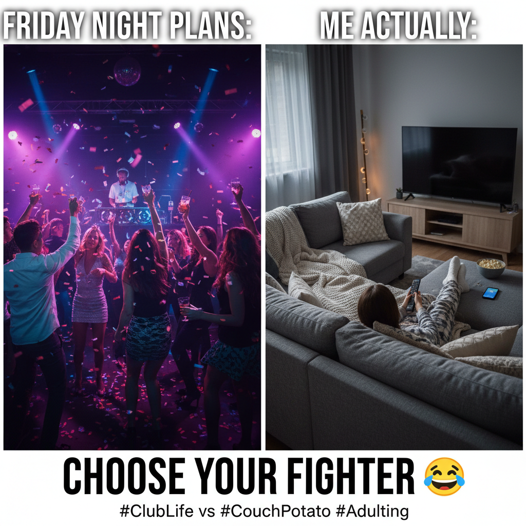 Friday night plans: clubbing. Friday night reality: debating if I should rewatch The Office.