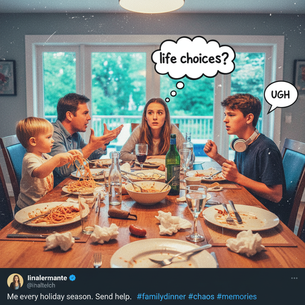 Aunt Carol asking about my 'life choices' at dinner. It's not a phase, Carol. 🙄