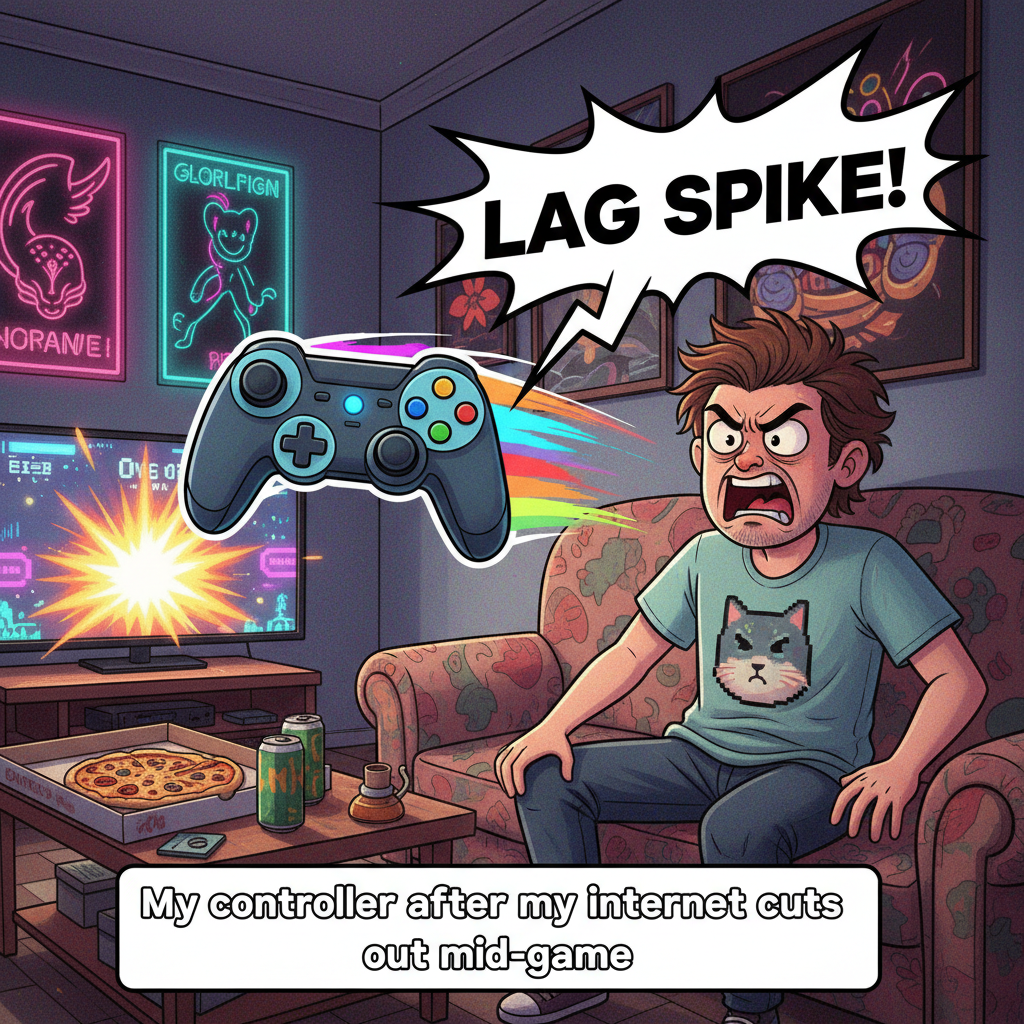 My controller just flew across the room. It wasn't my fault, the game lagged. 😤