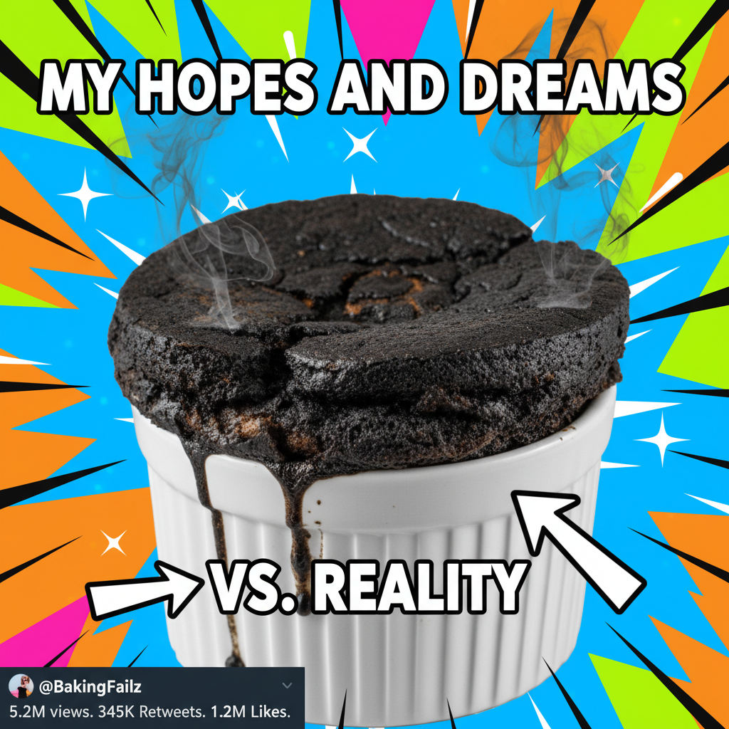 Tried to make a soufflé. Ended up with a culinary black hole. It's still deflating.