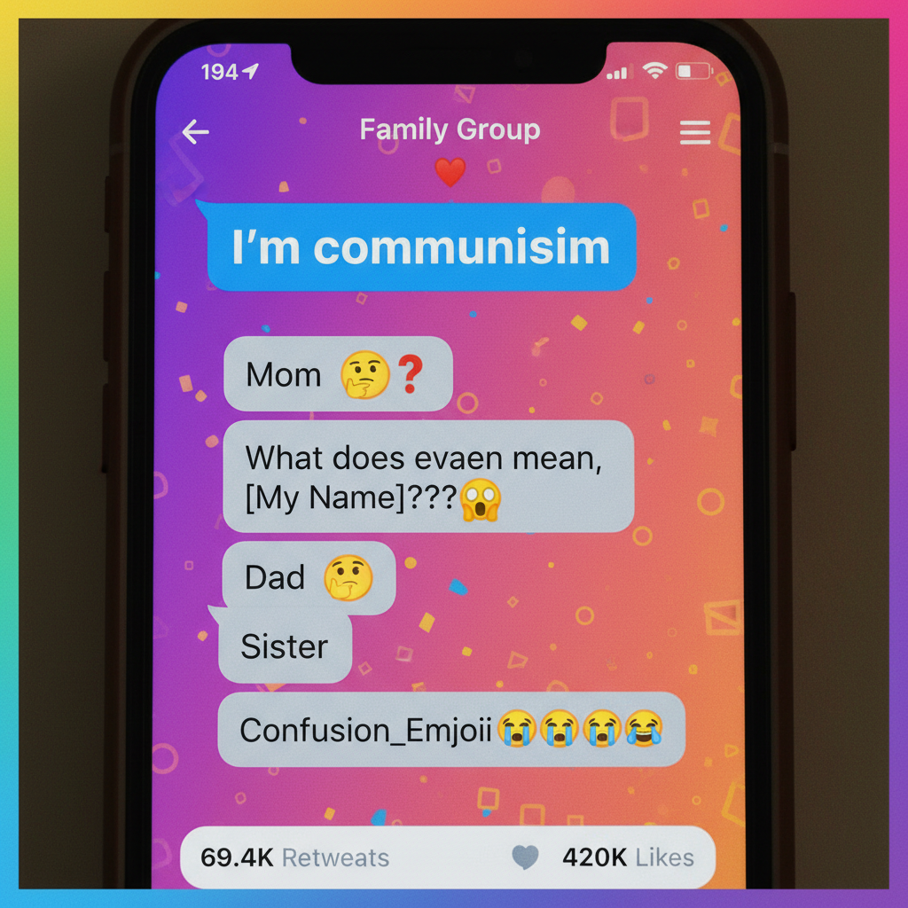 My phone just autocorrected 'I'm coming' to 'I'm communism'. My family group chat is confused.