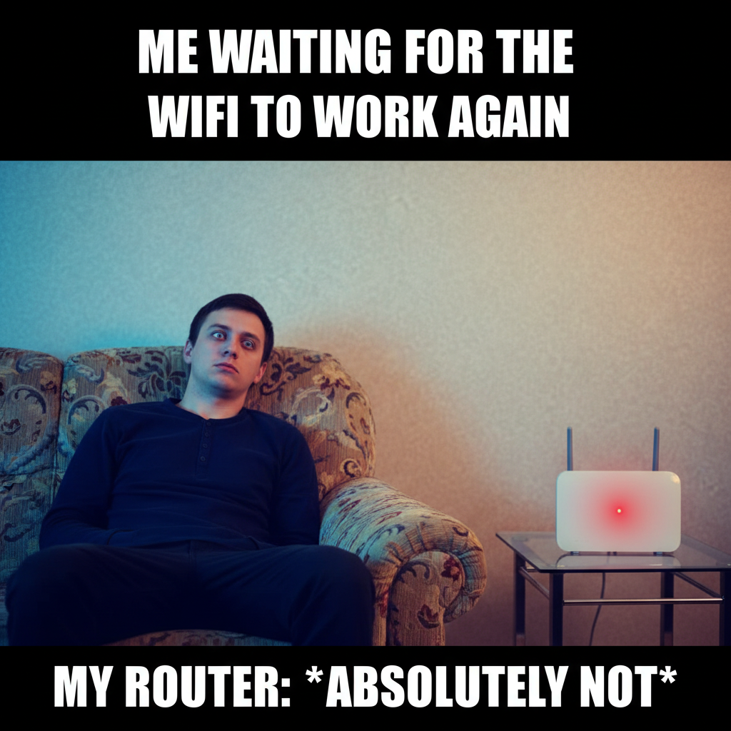 The wifi went down. I've been staring at a wall for 30 minutes. What is life?