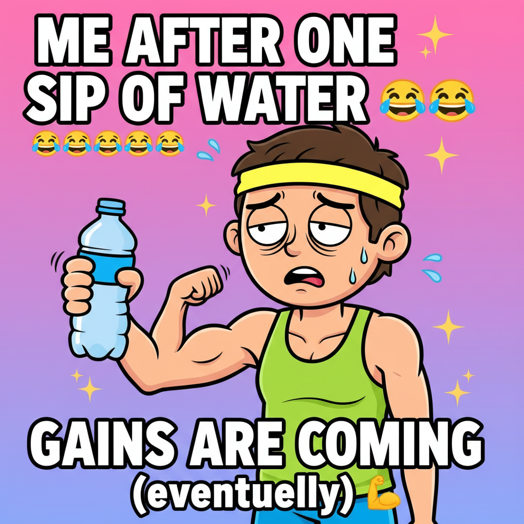 Went to the gym, lifted my water bottle, now I'm sore. Gains, right?