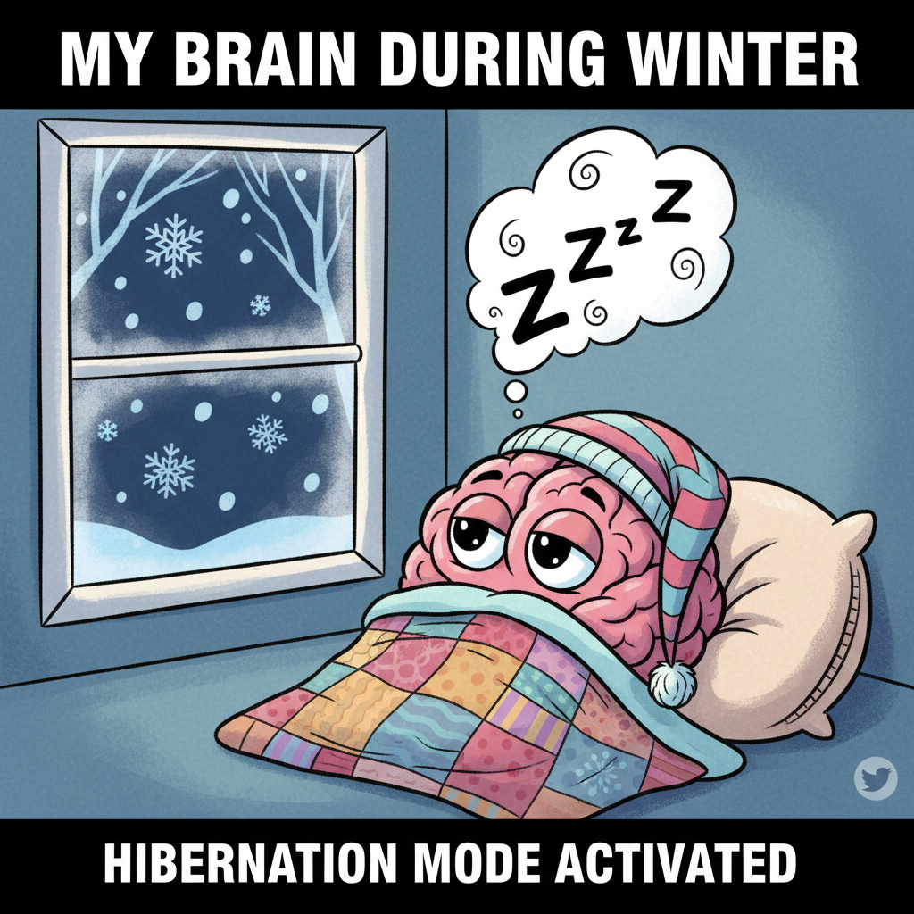My brain cells during winter: 'Hibernate mode activated. See you in spring.'