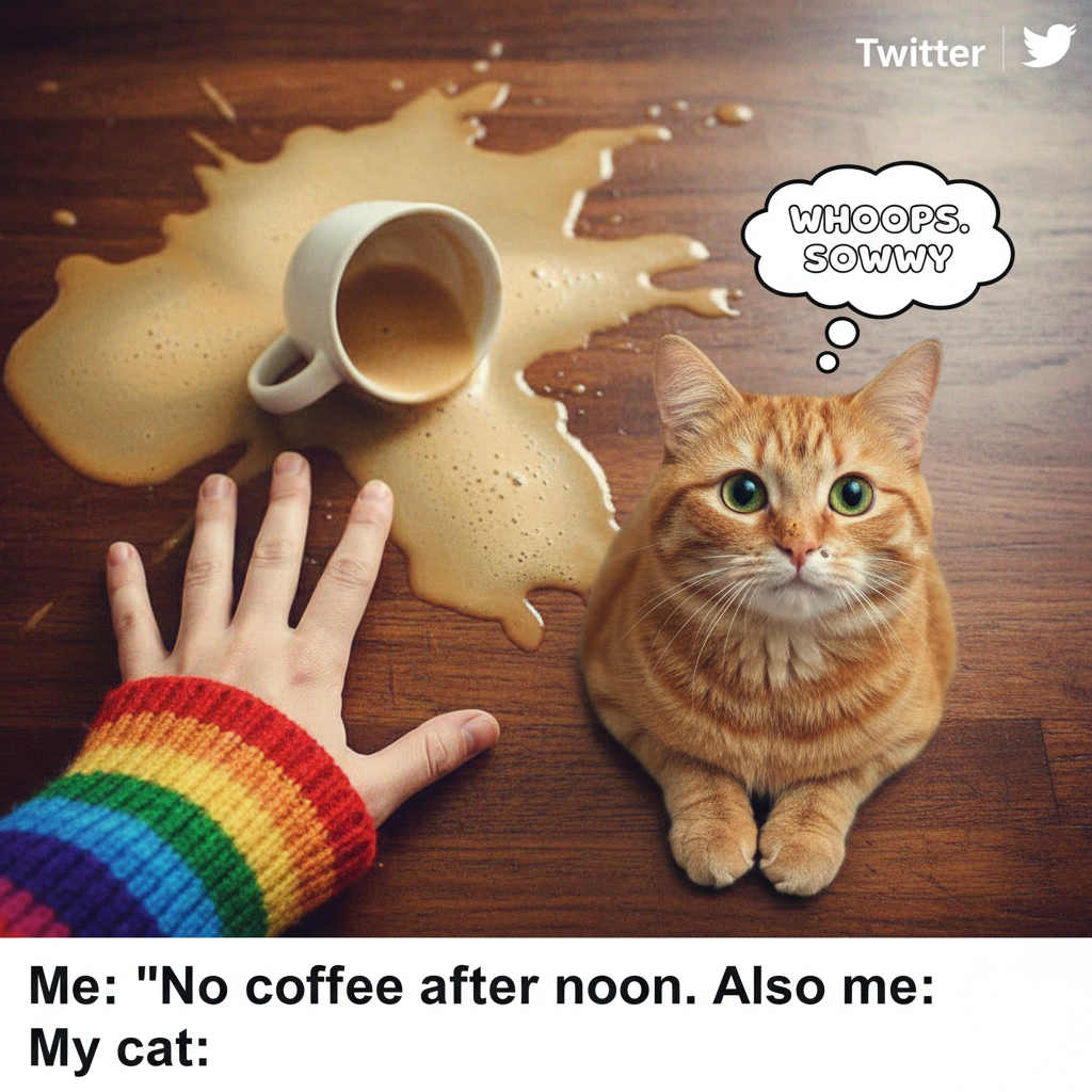 My pet just knocked over my coffee. Again. Still love them more than anything.