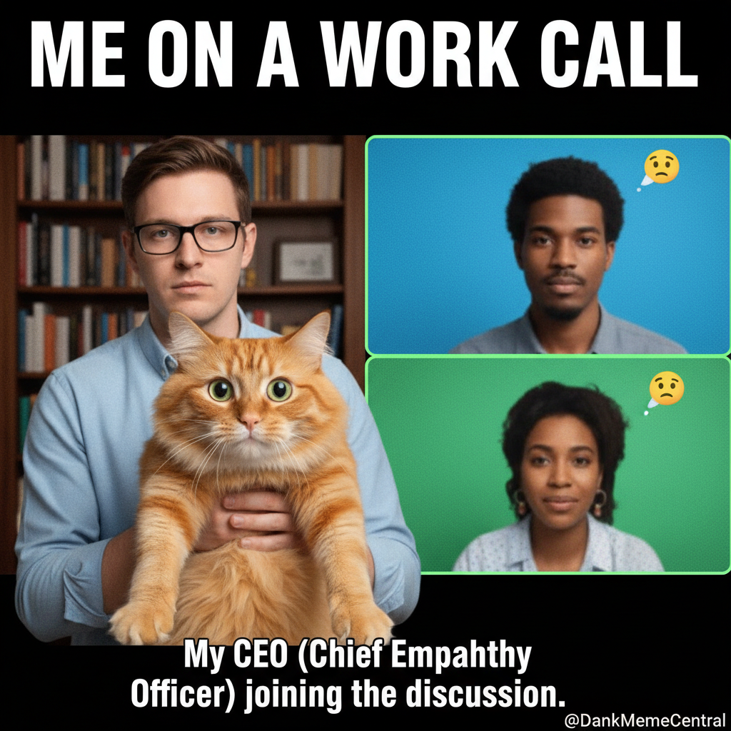 My coworkers think I'm on a call. I'm actually just talking to my cat about spreadsheets.