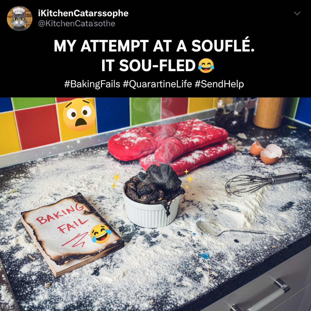 Tried to make a soufflé. Now my kitchen looks like a science experiment gone wrong.