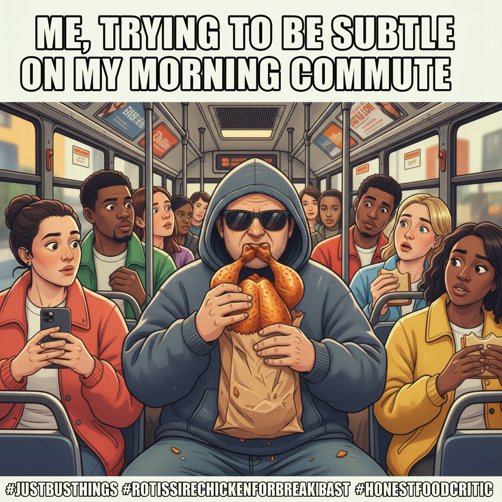 Just saw someone eating a whole rotisserie chicken on the bus. My hero.