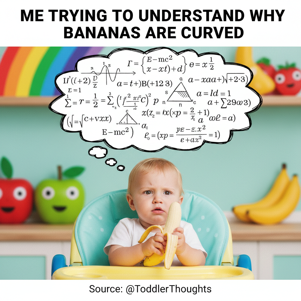 My toddler just explained quantum physics to a banana. Send help.