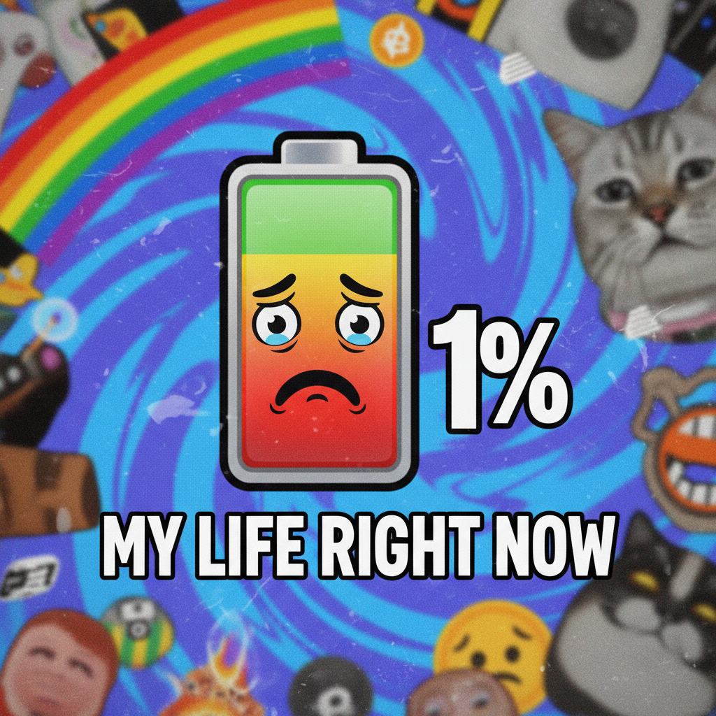 My phone battery percentage is my emotional stability indicator.