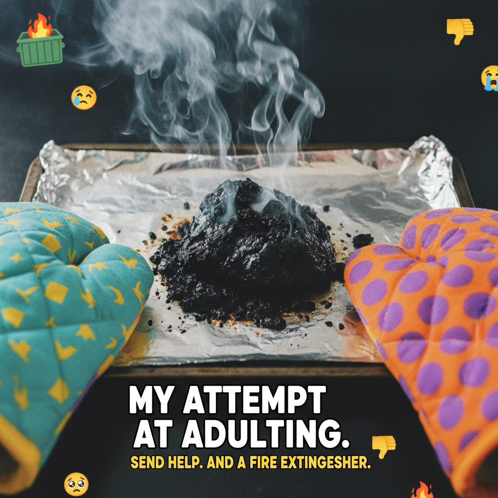 Tried to bake a cake, ended up with a charcoal briquette. Send help.