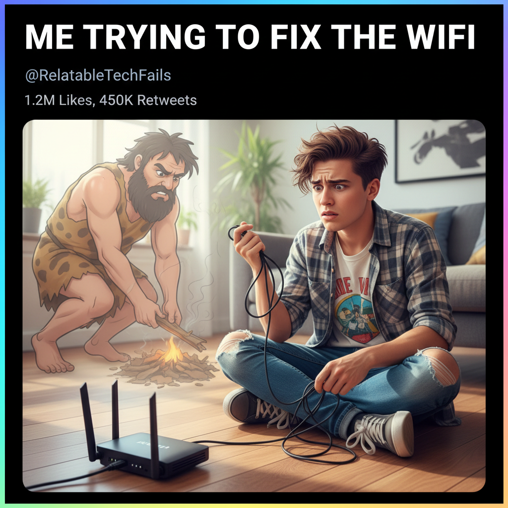 Wifi goes down for 5 minutes and suddenly I'm a caveman trying to restart fire.