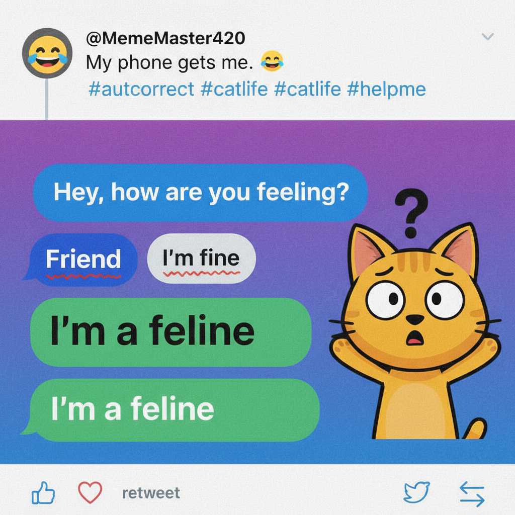 Autocorrect just changed 'I'm fine' to 'I'm a feline.' My phone thinks I'm a cat.