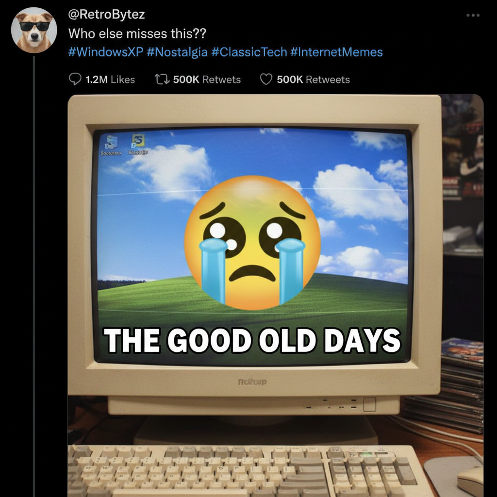 Hearing the Windows XP startup sound gives me an instant hit of childhood. BRB, crying. #Nostalgia