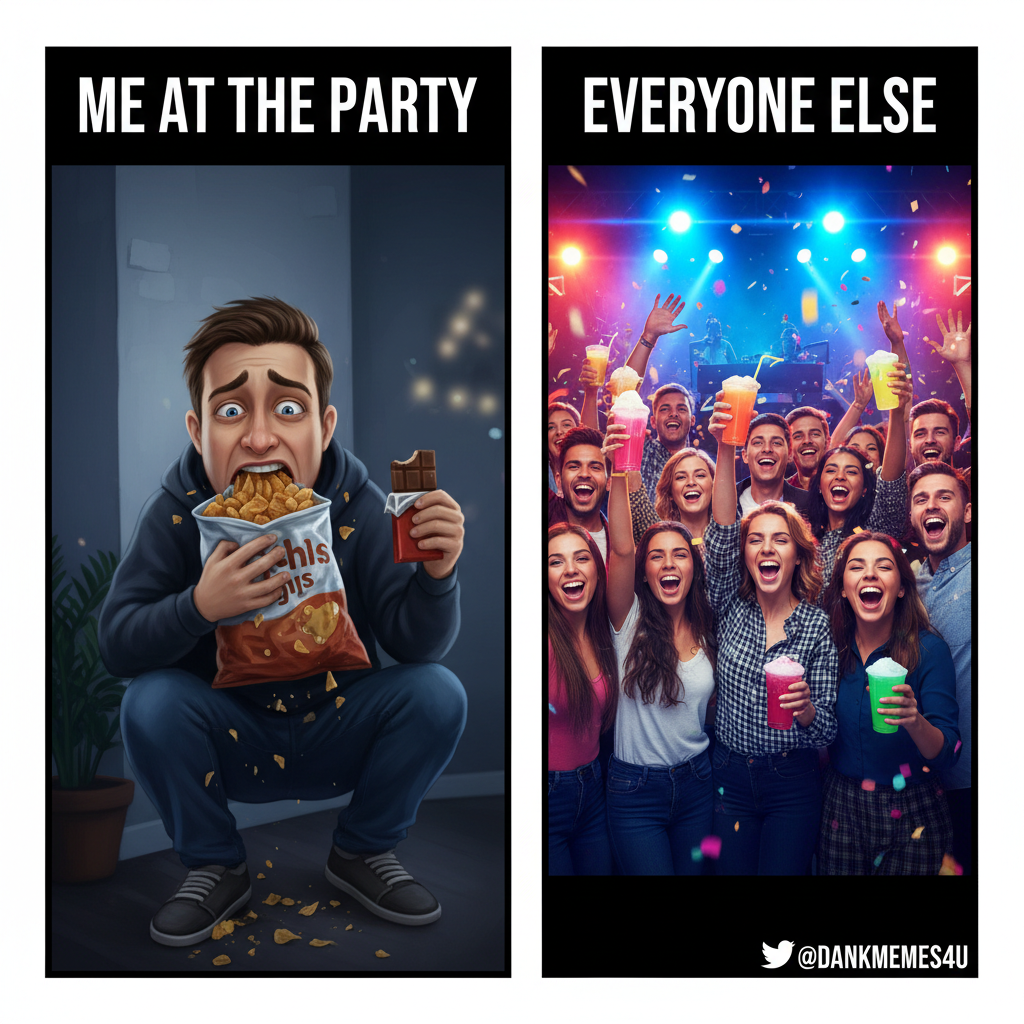Introverts at a party: 'I'm just here for the snacks.' Extroverts: 'LET'S DO SHOTS!' #Relatable