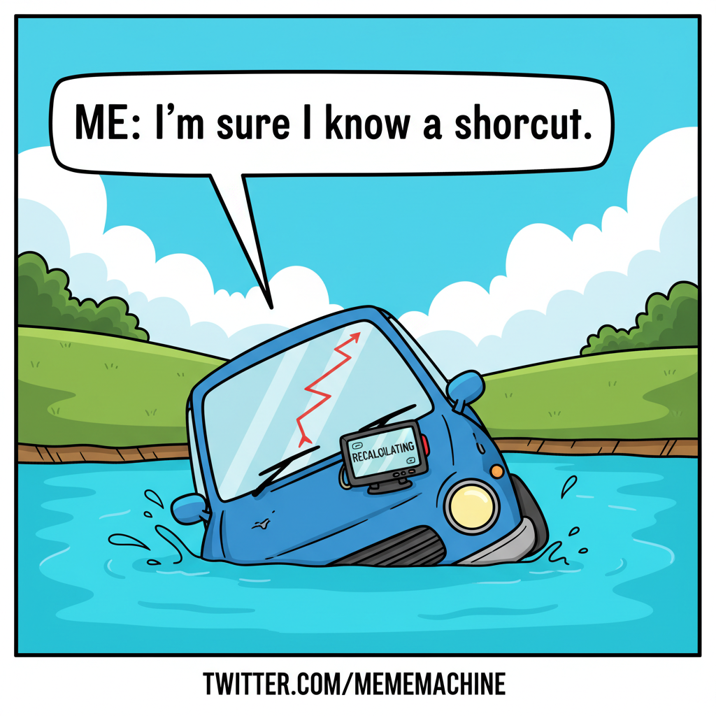 GPS said 'turn left in 500 feet.' I turned left. Into a lake. #RoadTripFails