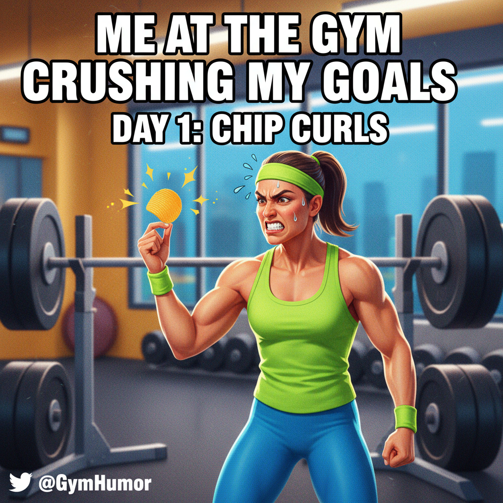 Just saw a guy at the gym doing bicep curls with a single potato chip. Respect the grind?