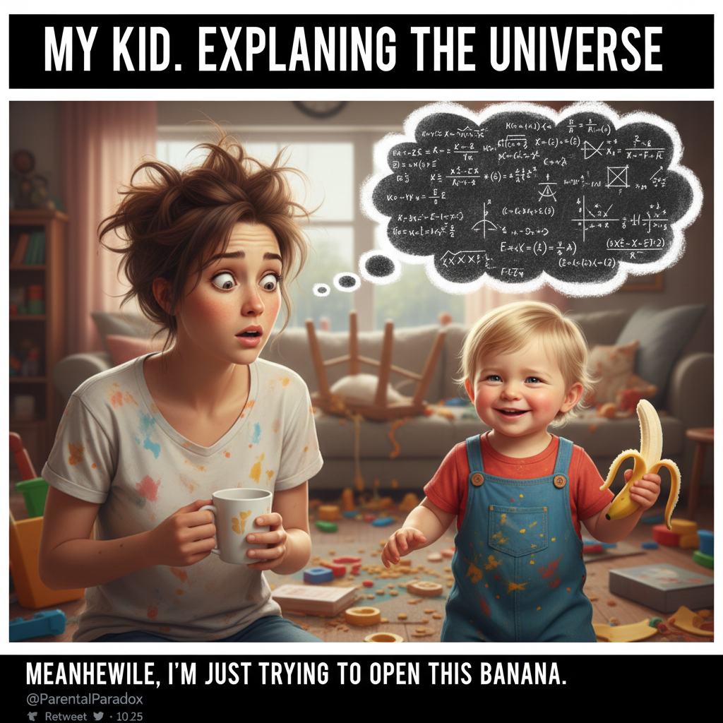 My toddler just explained quantum physics using a banana. Send help.