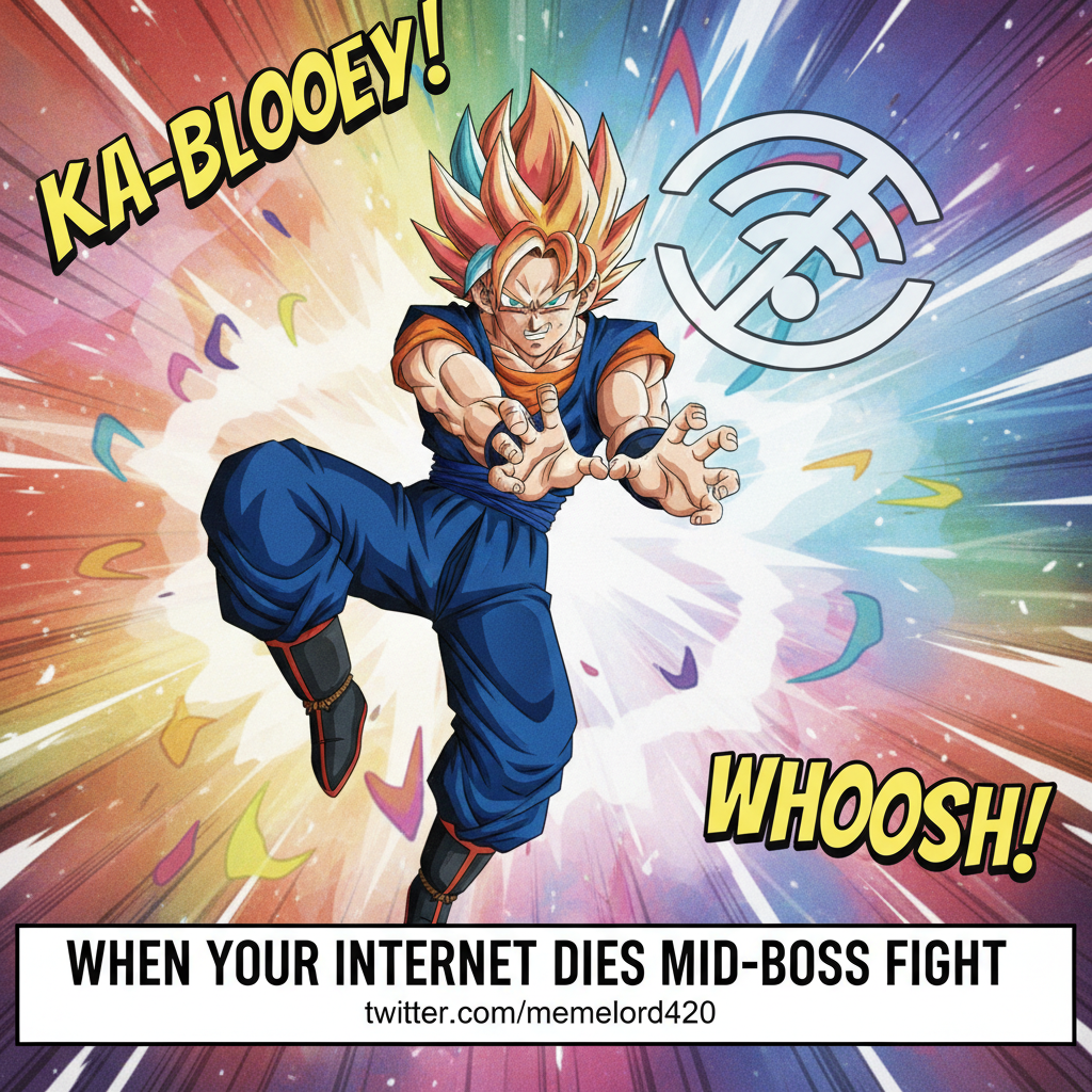 When the wifi cuts out but you've already committed to the epic anime battle pose.