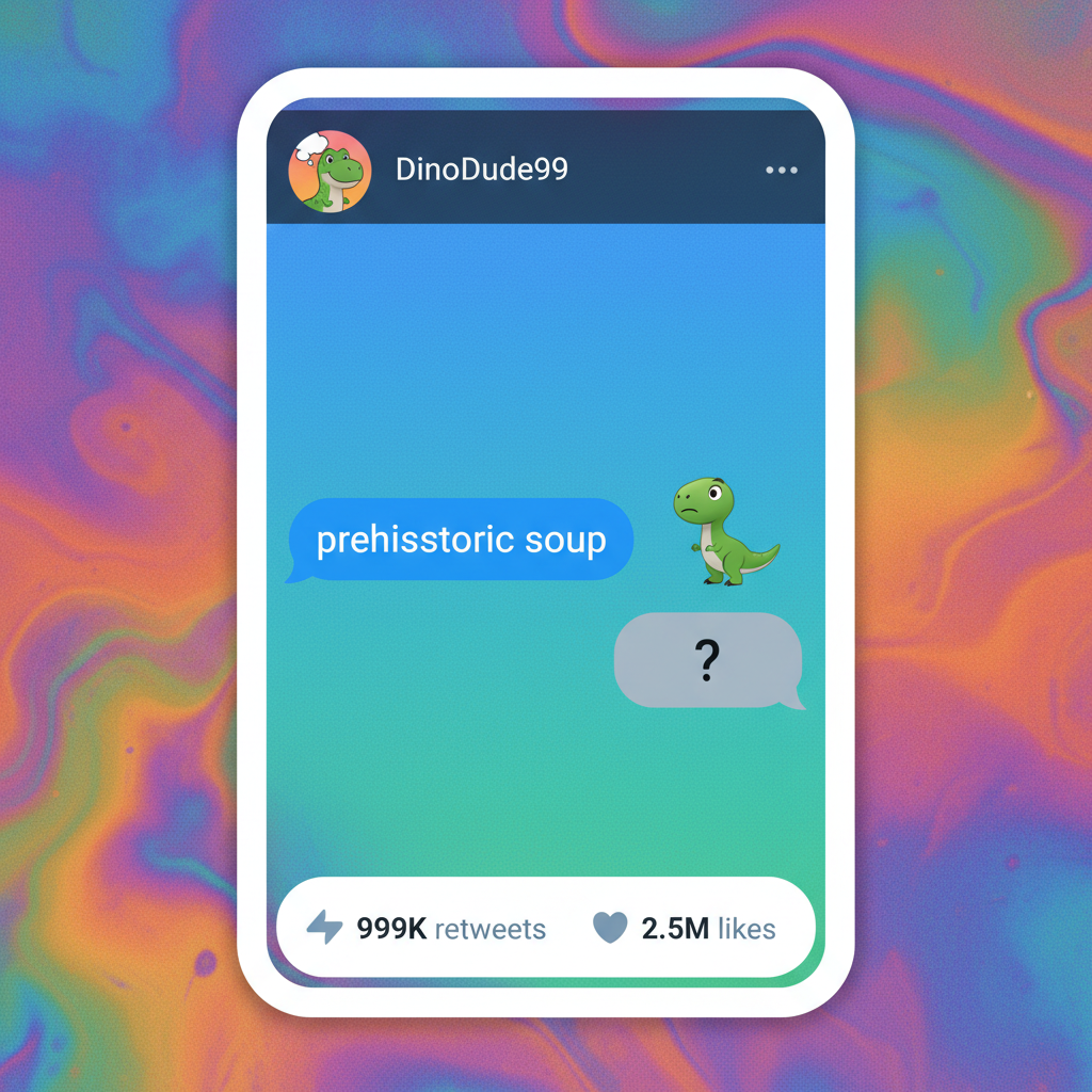 Autocorrect changed 'dinner' to 'dinosaur'. Guess we're having prehistoric soup?