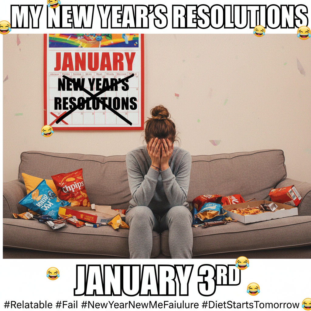 My New Year's resolution lasted 3 days. Send snacks, I'm already giving up.