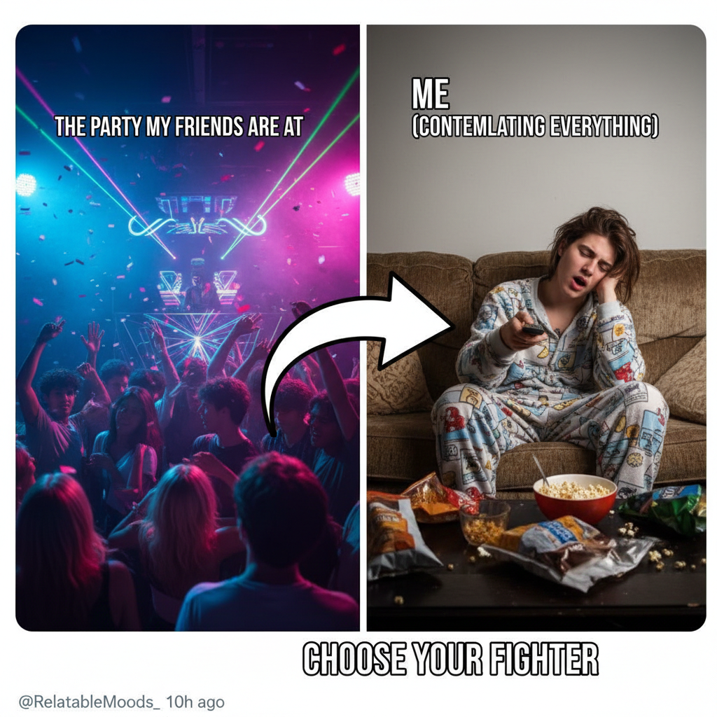 Friday night plans: Clubbing. Friday night reality: Debating if I should put on real pants.