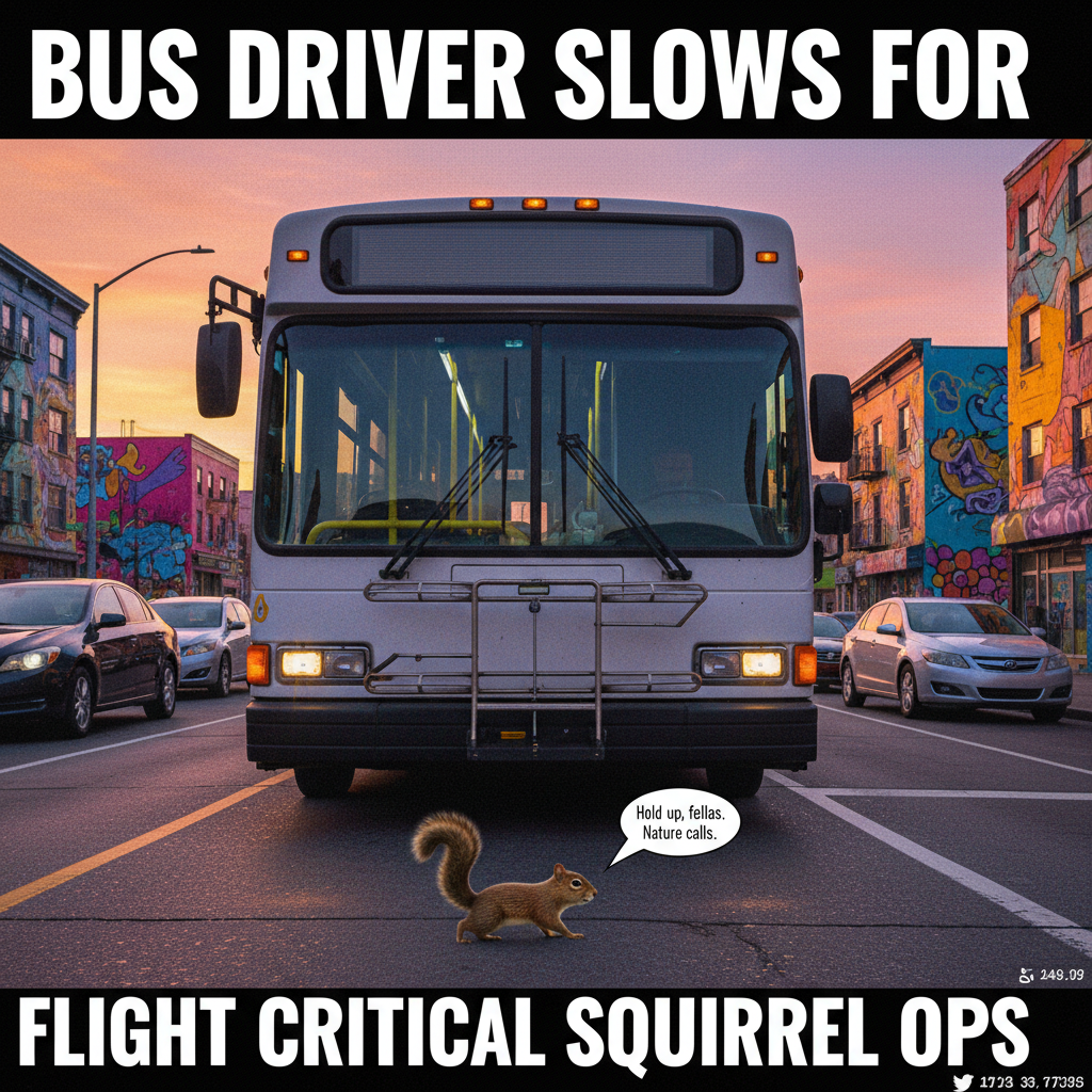 My bus driver just stopped for a squirrel. Peak public transport adventure.