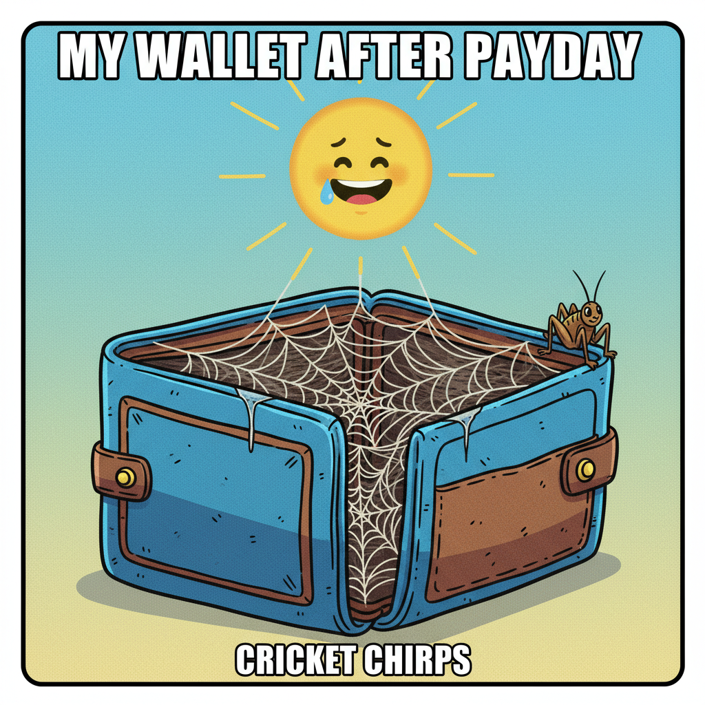 My bank account after paying rent: *cricket noises* Guess I'll just eat sunlight.