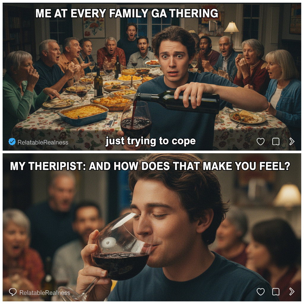Grandma just asked if my 'internet friends' are coming to Thanksgiving. Send wine.