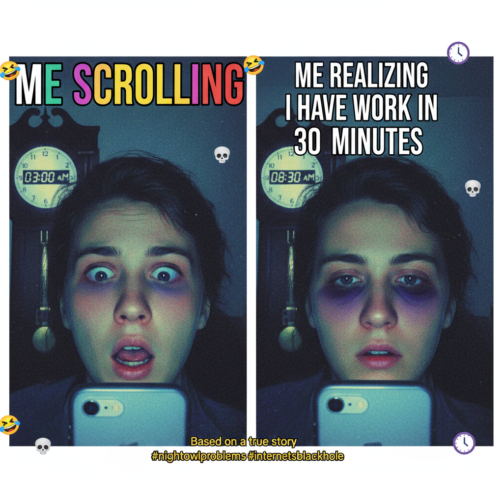 Me: 'Just 5 more minutes on TikTok.' *3 hours later* My brain: 'You're still here?'
