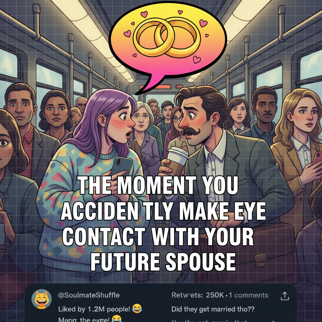 That moment you make eye contact with someone on public transport and now you're married.