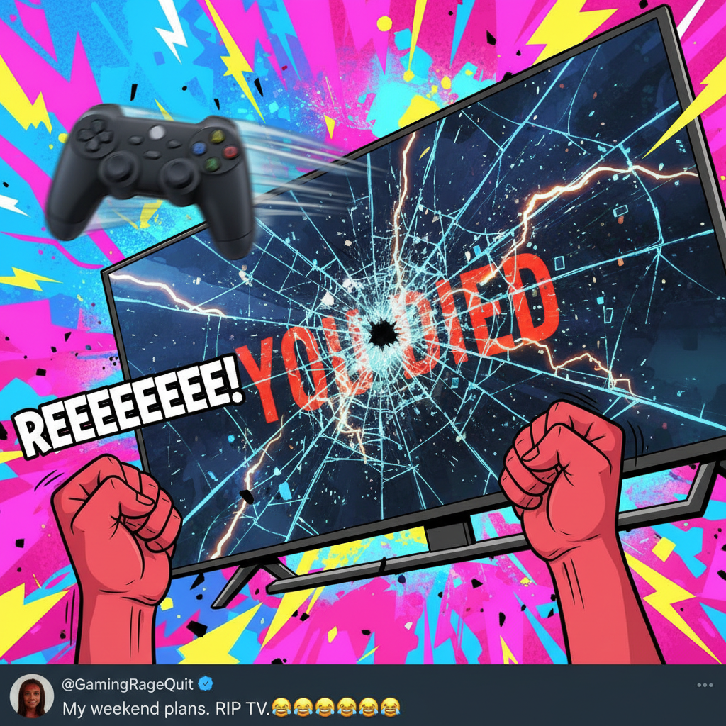 My controller just flew across the room. It wasn't my fault, it was the game's. #GamingRage
