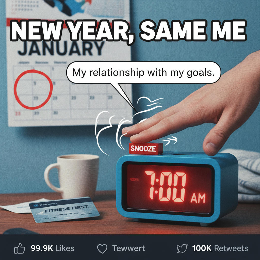 My New Year's resolution was to hit the gym. I hit snooze instead. Again. #NYRFail