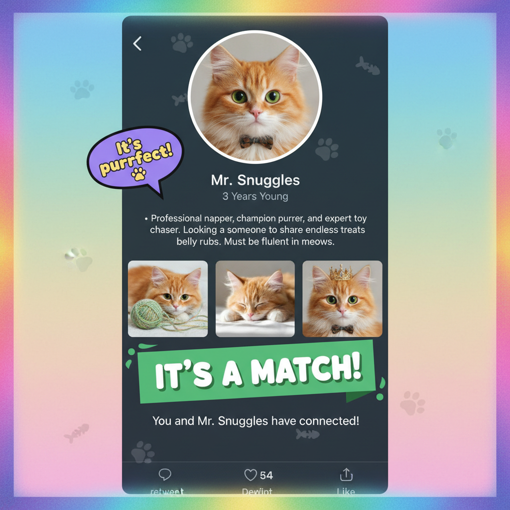 Matched with someone who only posts pics of their cat. I think I found my soulmate.