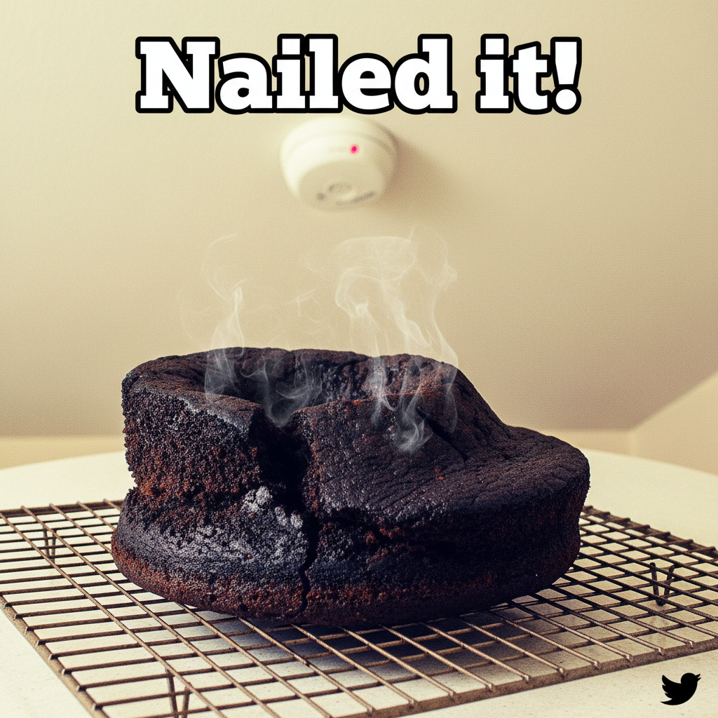 I tried to make a 'simple' cake. It now looks like a science experiment gone wrong.