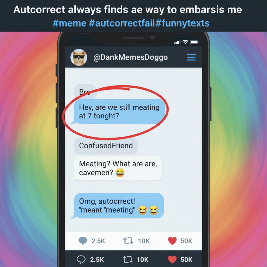 Autocorrect just changed 'meeting' to 'meating'. My boss is confused.