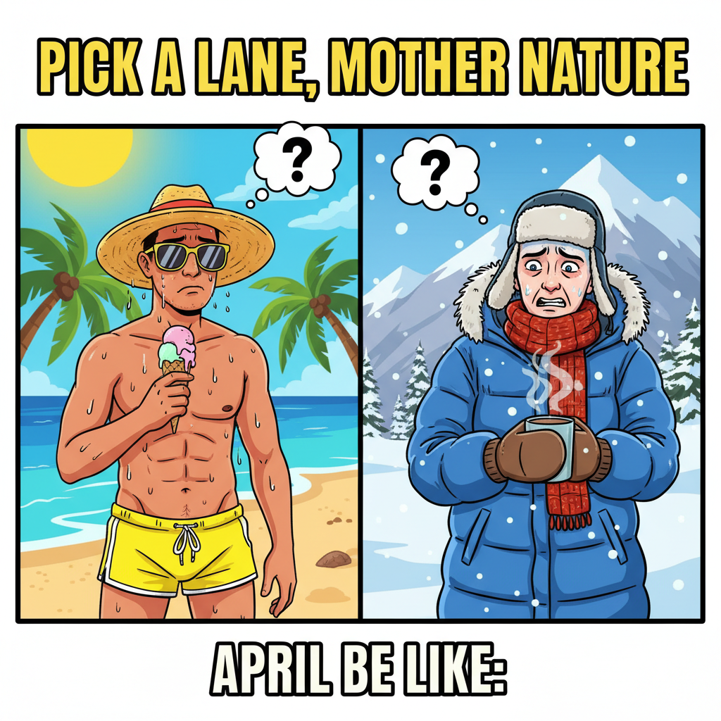 It's 70 degrees in February but also snowing. Make it make sense, Earth.