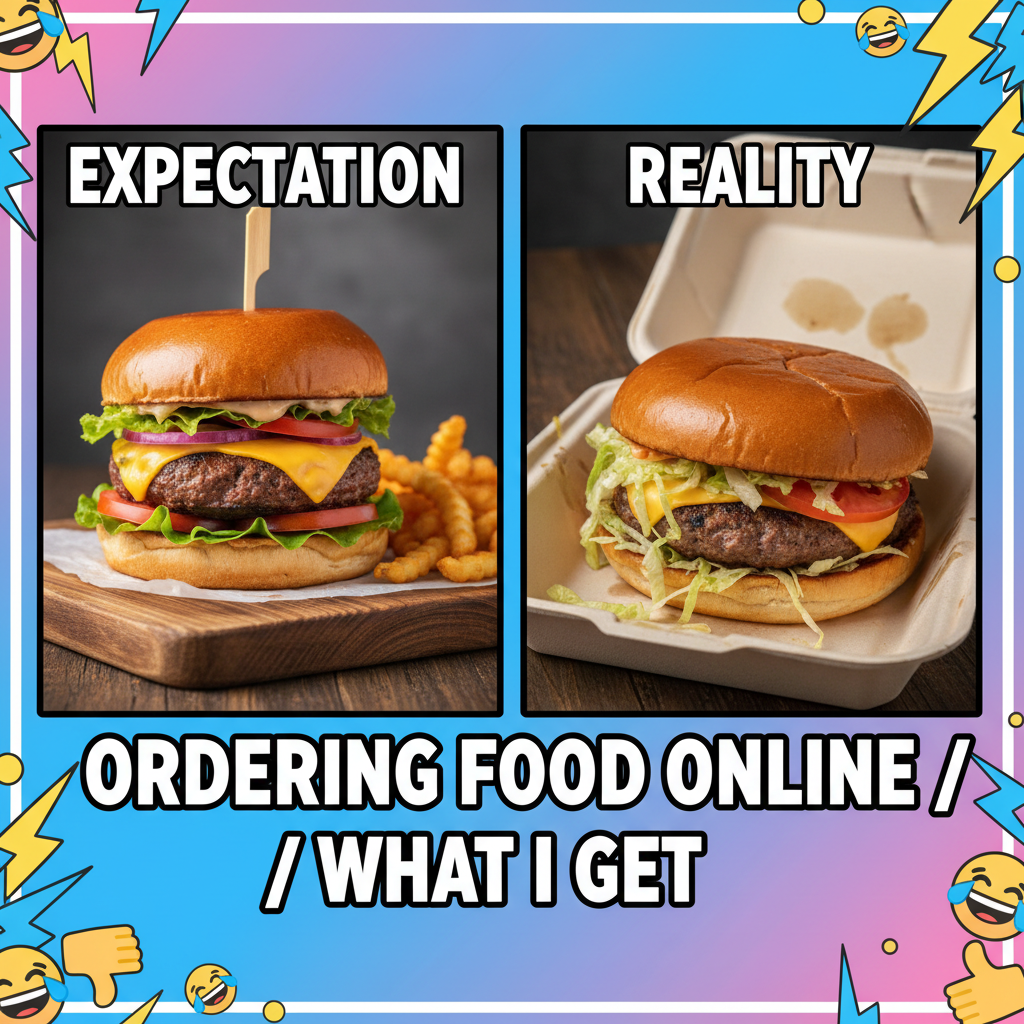 Ordered a gourmet burger, got a sad patty on a bun. My expectations are shattered.