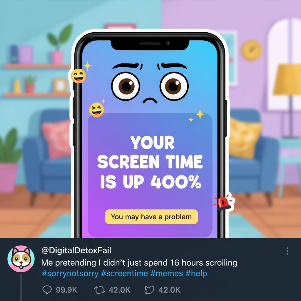 My screen time report just called me out. I need a digital detox... after this tweet.