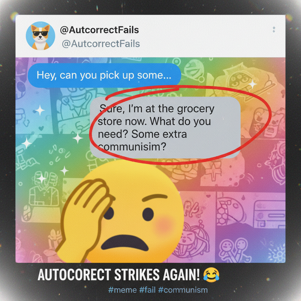 Autocorrect changed 'I'm coming' to 'I'm communism'. Send help.