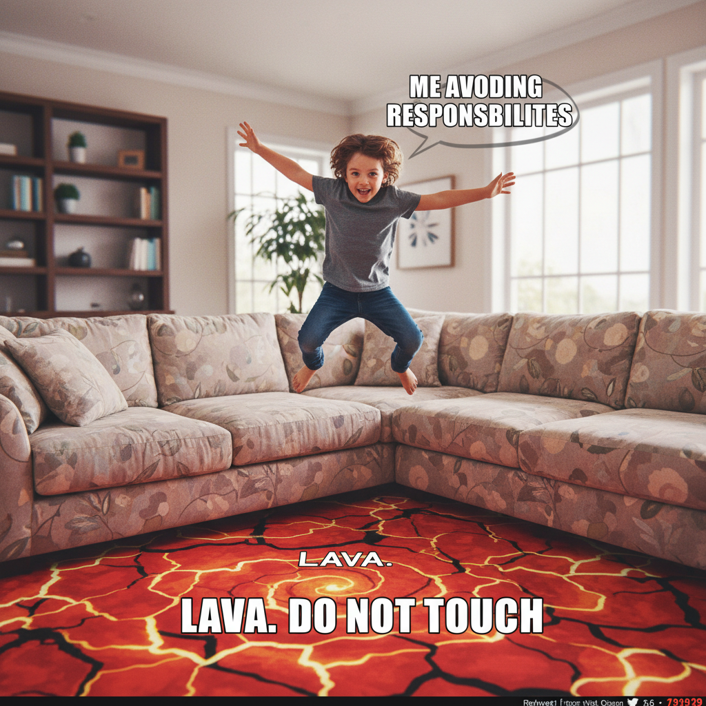 Remember when we thought lava was just the floor? Childhood was wild.