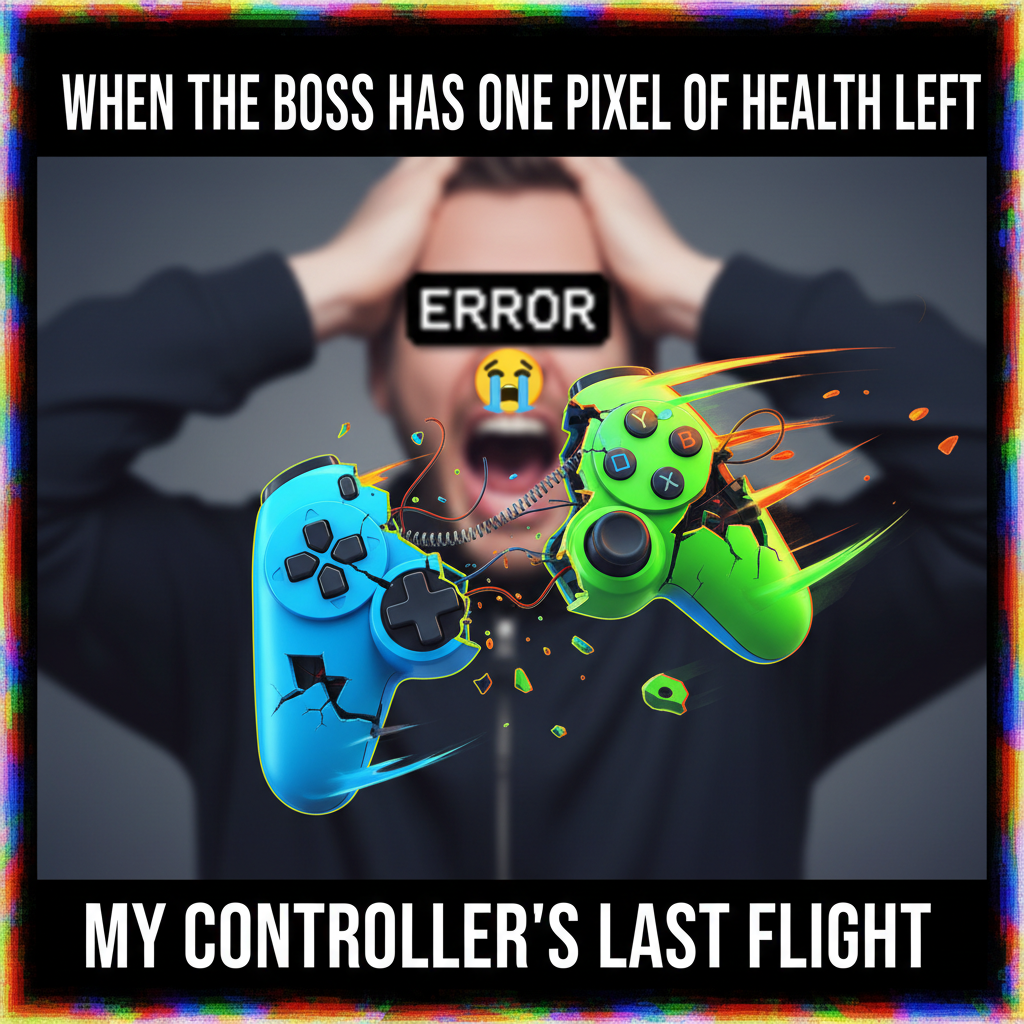 My controller just did a PhD in flying across the room. #GamingRage