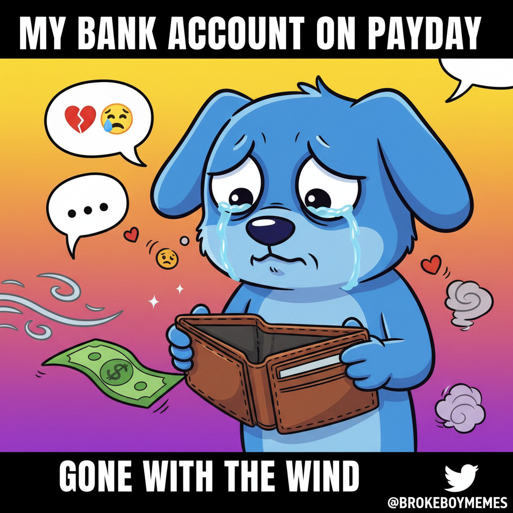 My bank account after 'adulting' for 3 days. Send help & ramen.