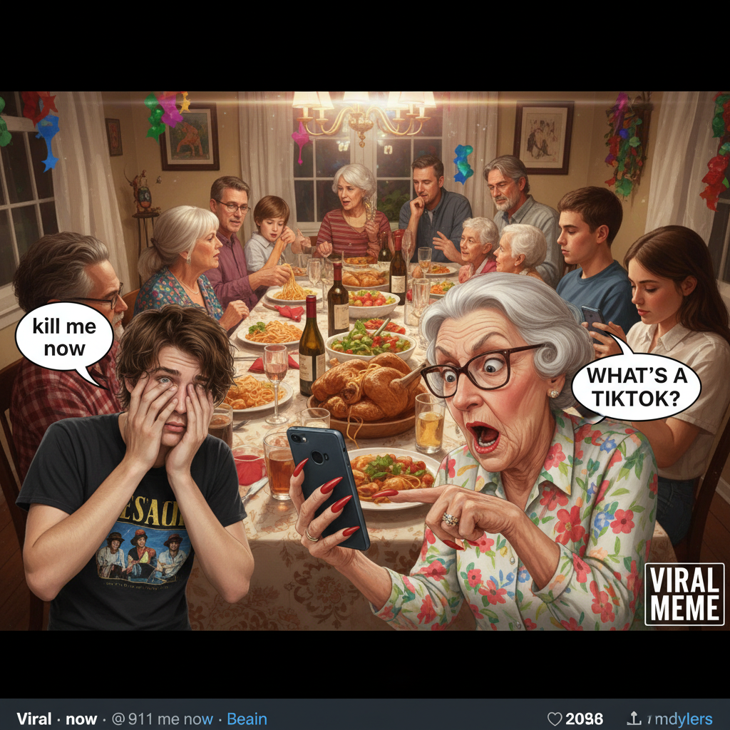 Grandma just asked if my phone can 'make the internet faster.' It's gonna be a long dinner.